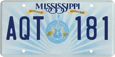 MS license plate AQT181