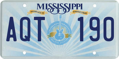MS license plate AQT190