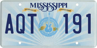 MS license plate AQT191