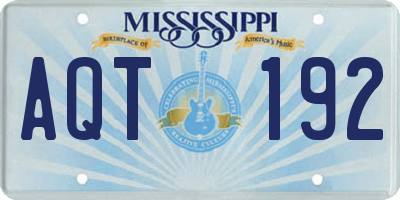 MS license plate AQT192