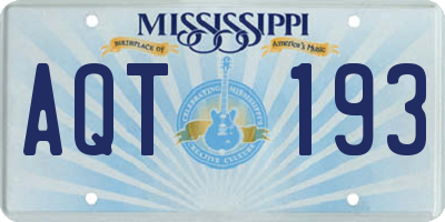 MS license plate AQT193
