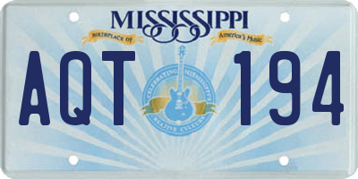 MS license plate AQT194