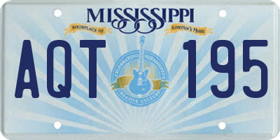 MS license plate AQT195
