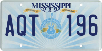 MS license plate AQT196