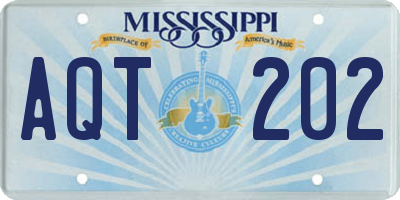 MS license plate AQT202
