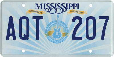 MS license plate AQT207
