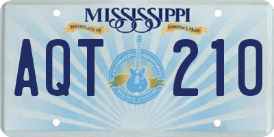 MS license plate AQT210