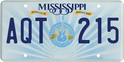 MS license plate AQT215