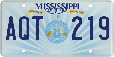 MS license plate AQT219