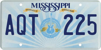 MS license plate AQT225