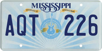 MS license plate AQT226