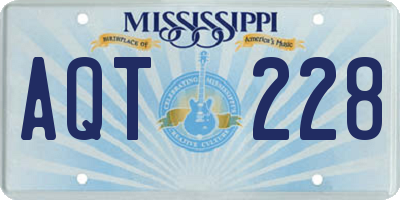MS license plate AQT228