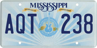 MS license plate AQT238