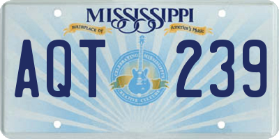 MS license plate AQT239