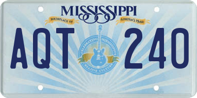 MS license plate AQT240