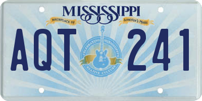 MS license plate AQT241
