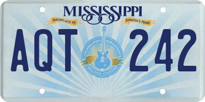 MS license plate AQT242