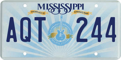 MS license plate AQT244