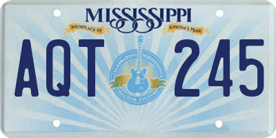 MS license plate AQT245