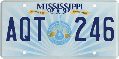 MS license plate AQT246