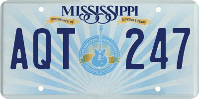 MS license plate AQT247