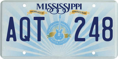 MS license plate AQT248