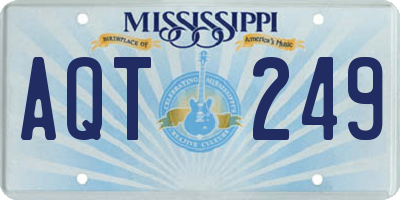 MS license plate AQT249