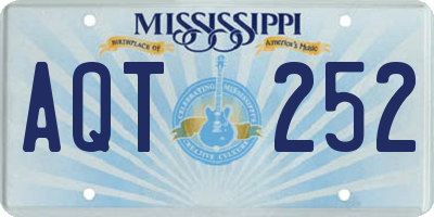 MS license plate AQT252