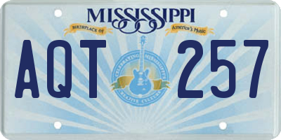 MS license plate AQT257