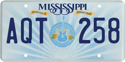 MS license plate AQT258