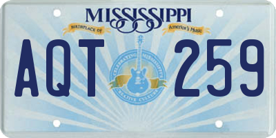 MS license plate AQT259