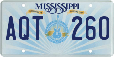 MS license plate AQT260