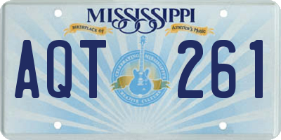 MS license plate AQT261