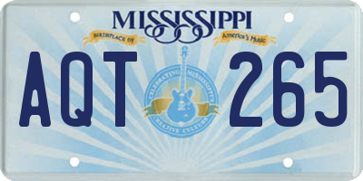 MS license plate AQT265