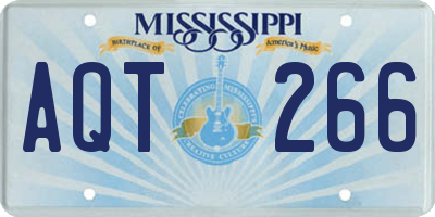 MS license plate AQT266
