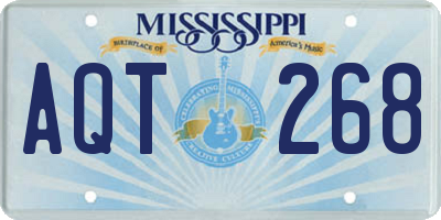 MS license plate AQT268