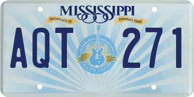 MS license plate AQT271