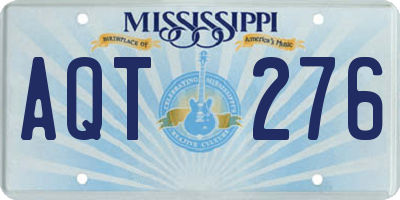MS license plate AQT276