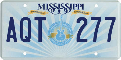 MS license plate AQT277