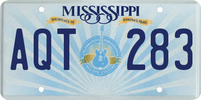 MS license plate AQT283