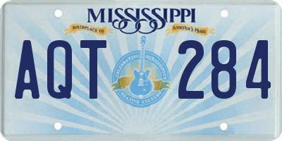 MS license plate AQT284