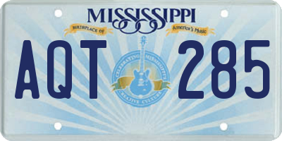 MS license plate AQT285