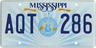 MS license plate AQT286