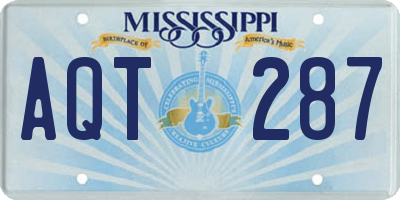 MS license plate AQT287