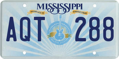 MS license plate AQT288