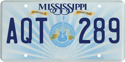 MS license plate AQT289