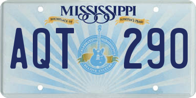 MS license plate AQT290