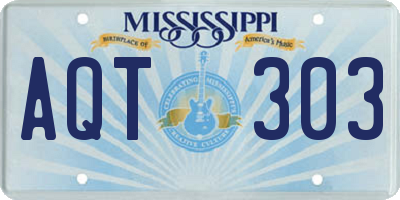 MS license plate AQT303