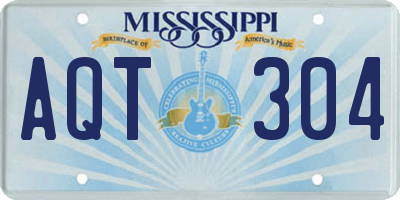 MS license plate AQT304