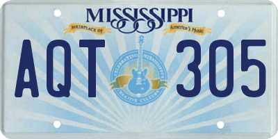 MS license plate AQT305